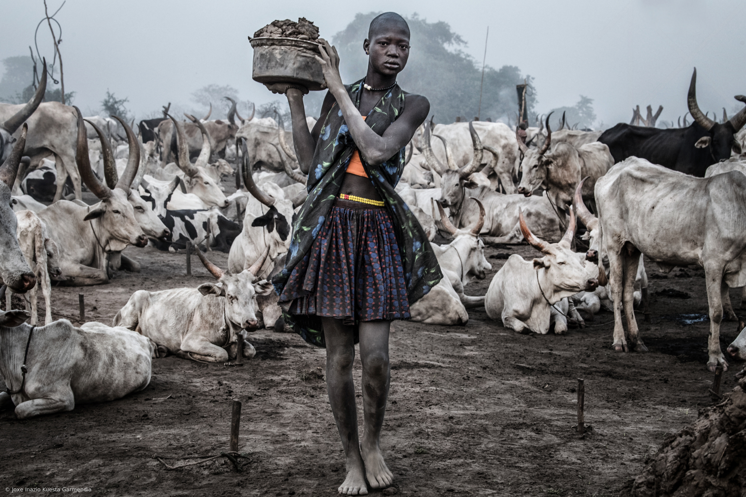 Woman Carrying Dung In A Mundari Cattle Camp South Sudan By Joxe Inazio Kuesta Garmendia